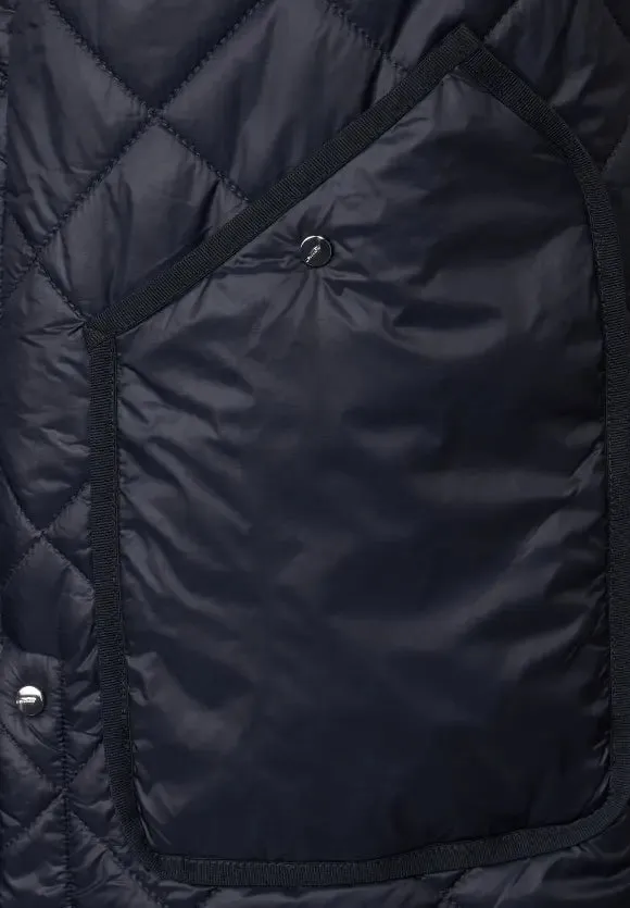 211901- Navy Padded Coat - Street One