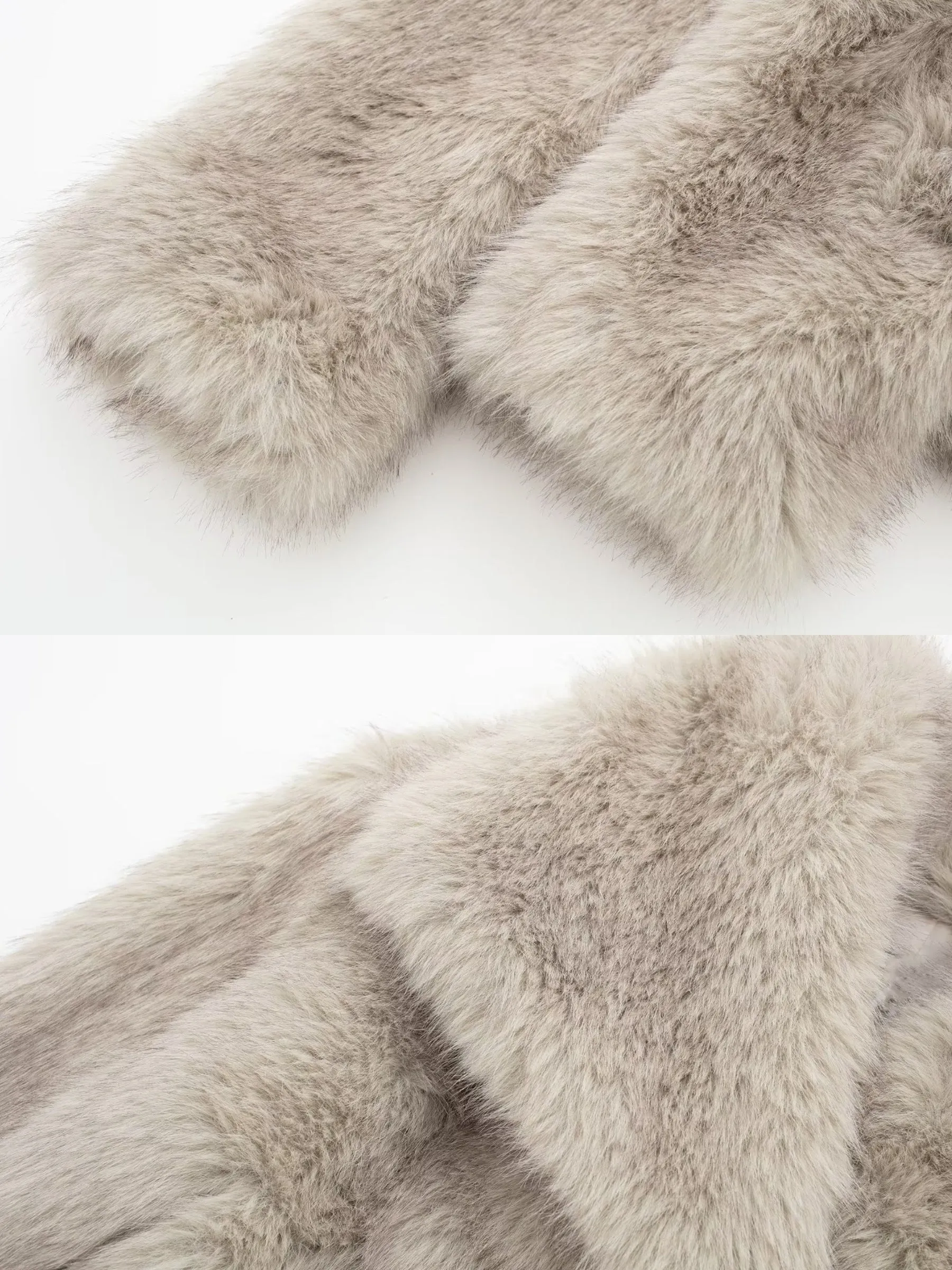 Asuna Faux Fur Jacket in Light Grey