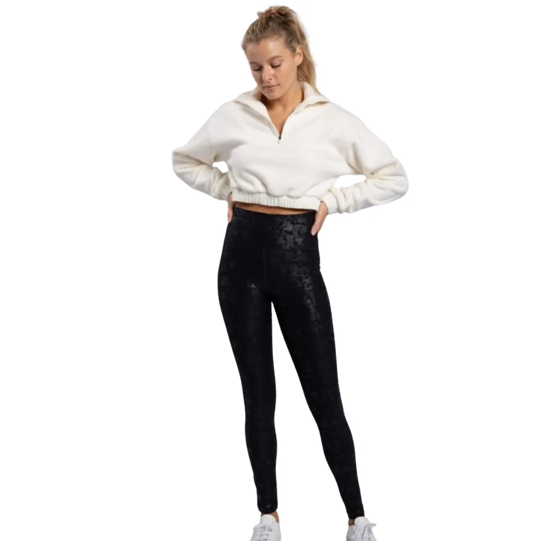 Black Glaze Foil Leggings