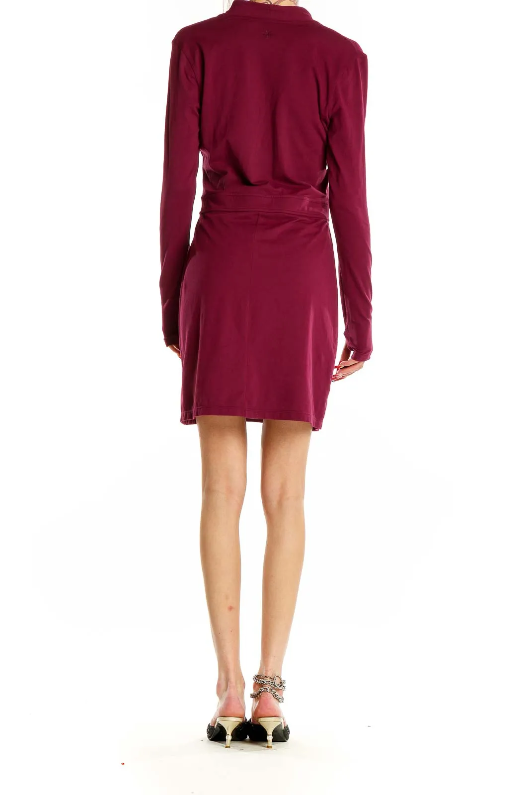 Burgundy Wrap-Style Athletic Dress