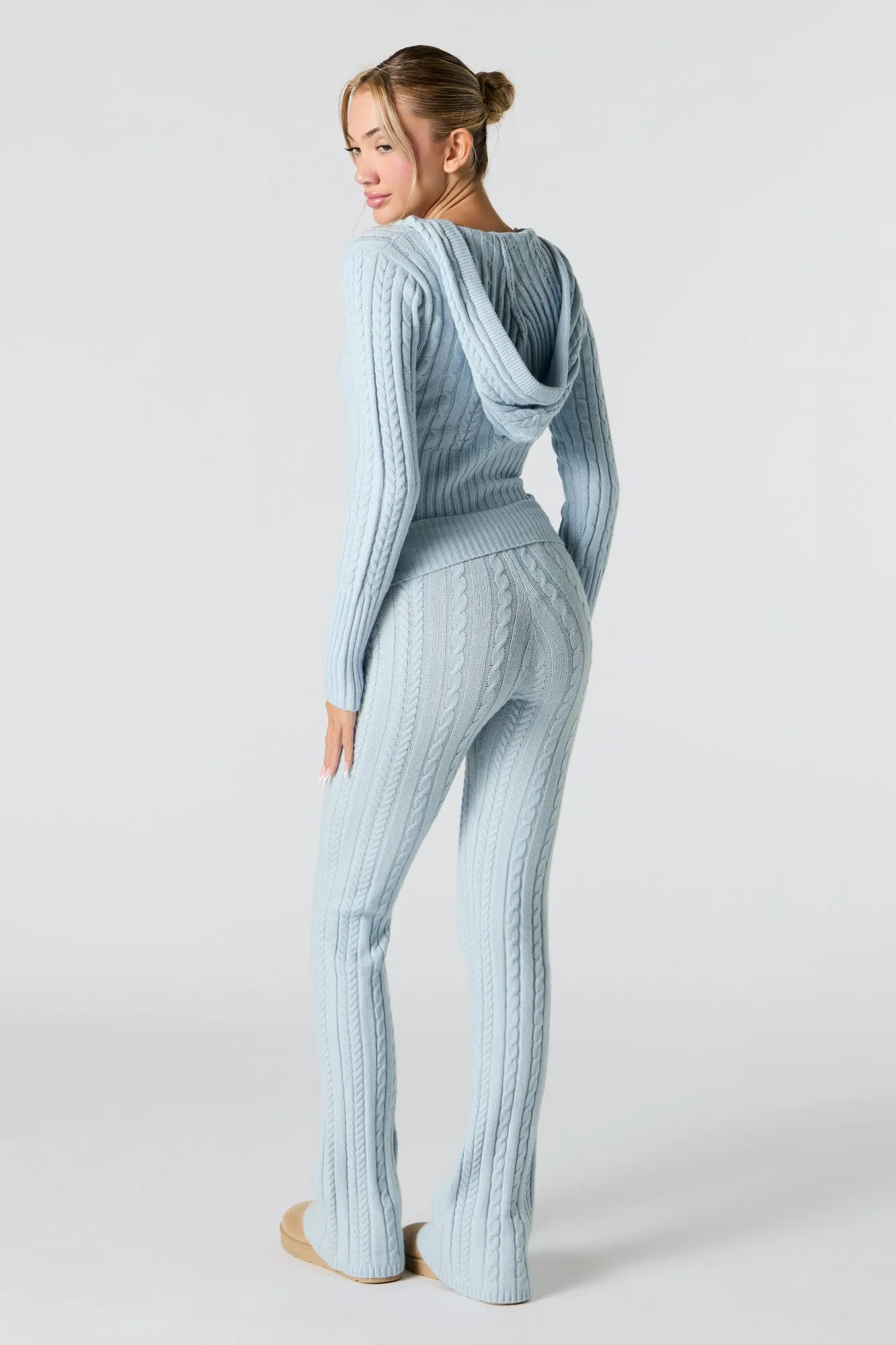 Cable Knit Wide Leg Pant