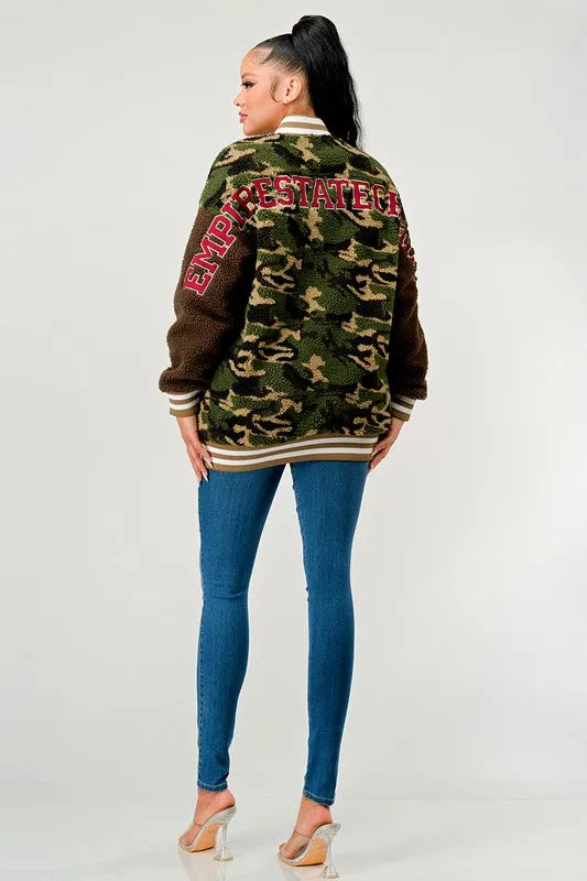 Camo Letterman Jacket