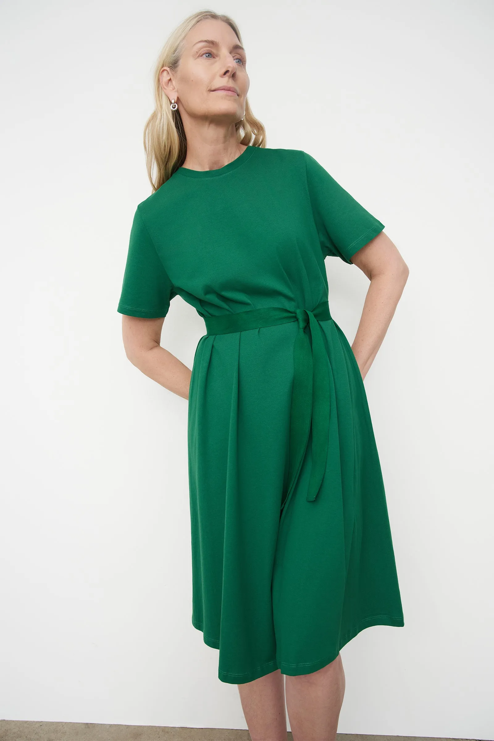 Classic A-Line Tee Dress - Evergreen