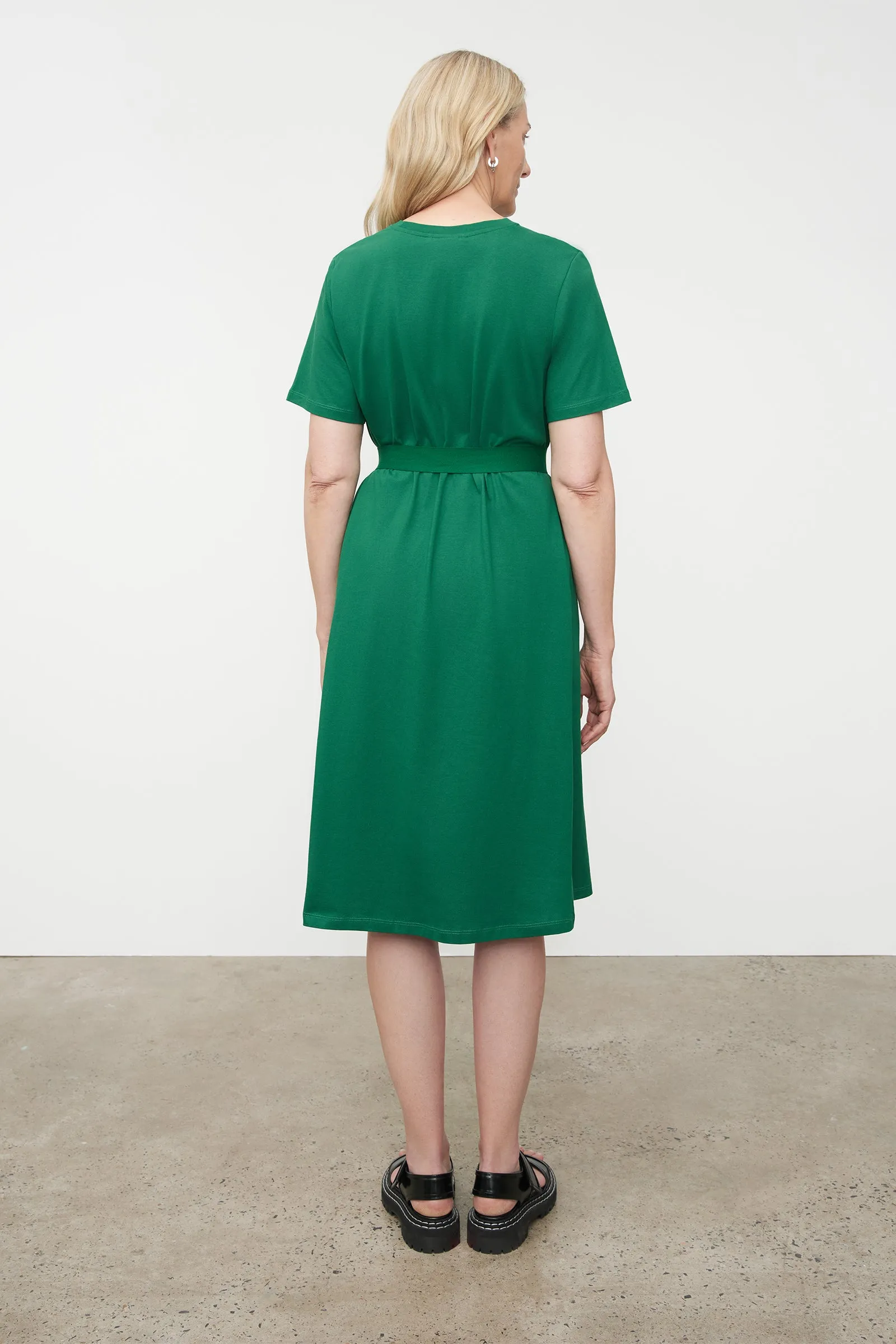 Classic A-Line Tee Dress - Evergreen