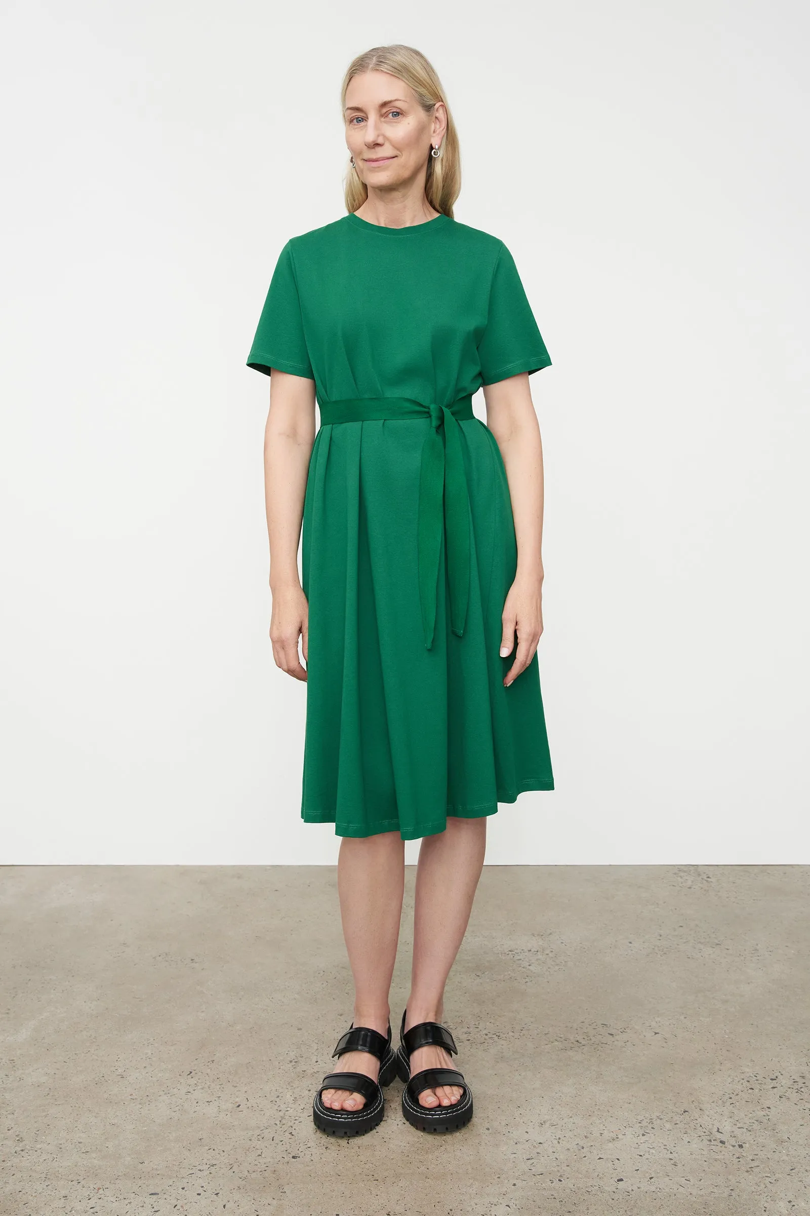 Classic A-Line Tee Dress - Evergreen