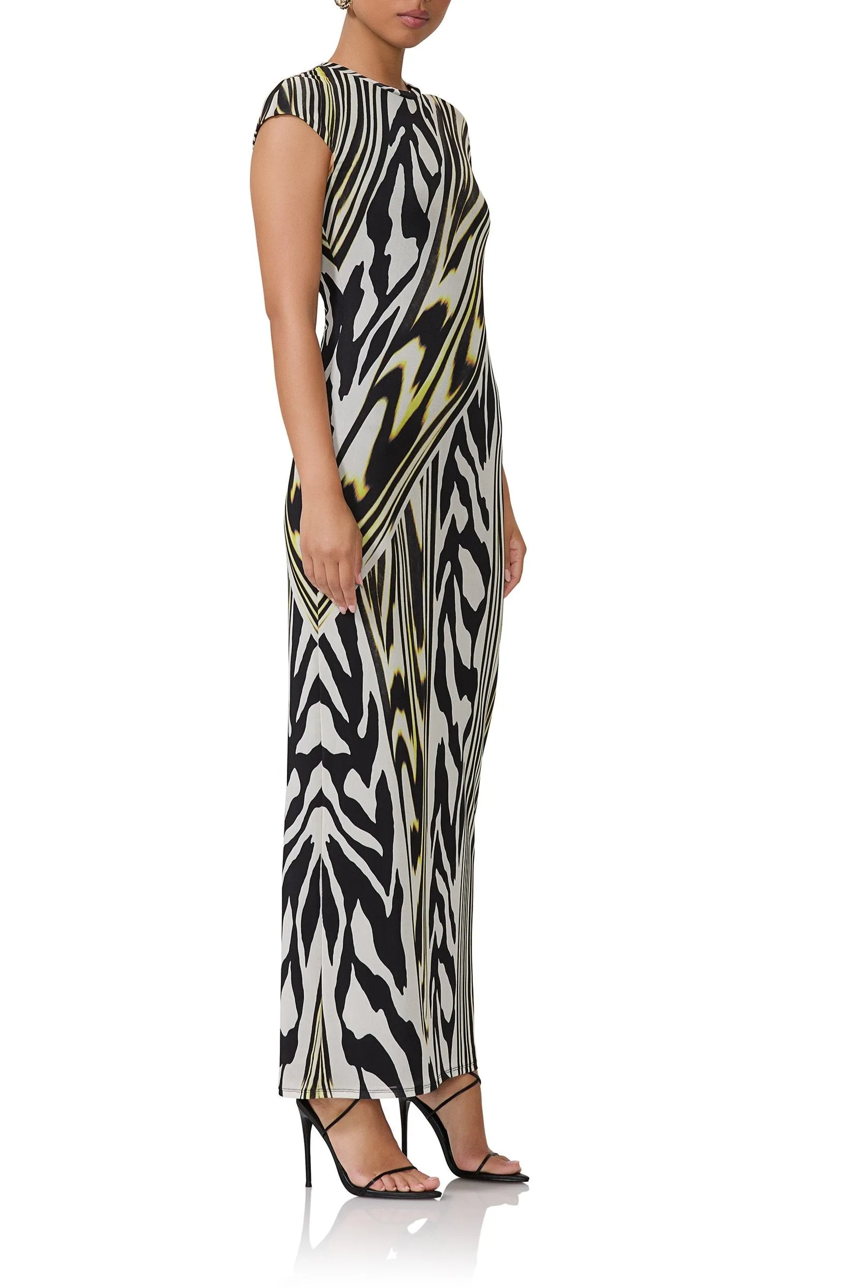 Cody Maxi Dress - Zebra Lime