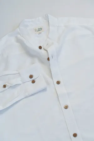 Earthy Route Snow white · mandarin collar shirt