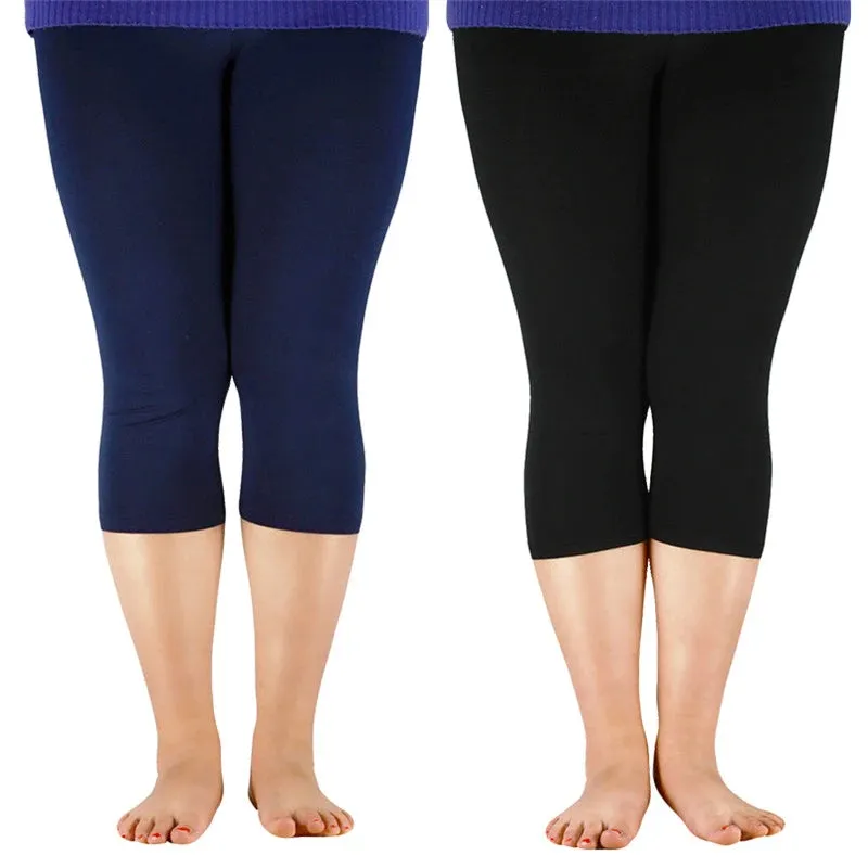 Elastic Waist Plus Sizes High Stretch Basic Pants & Workout Leggings