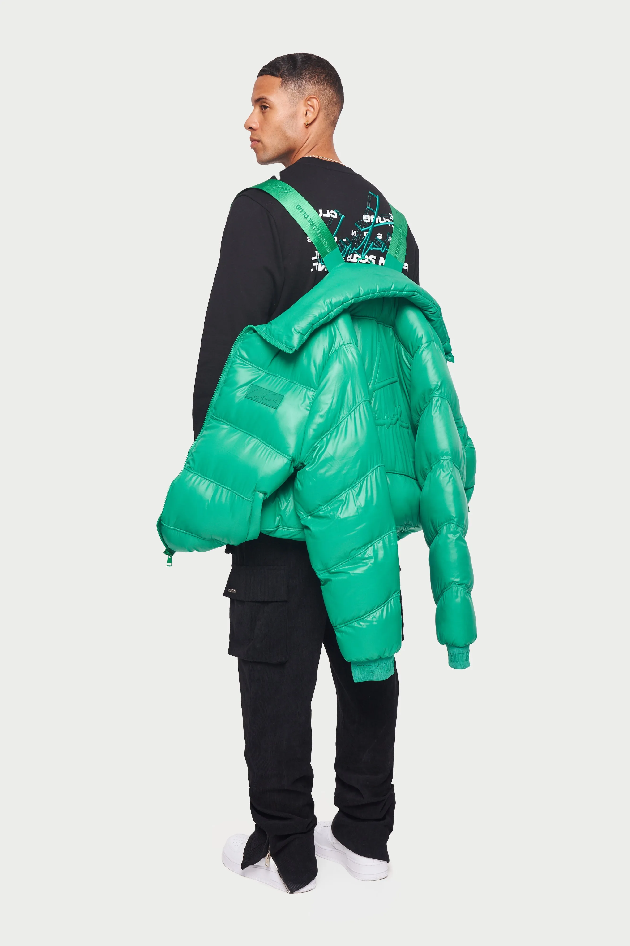 ESSENTIAL HIGH SHINE PUFFER - GREEN