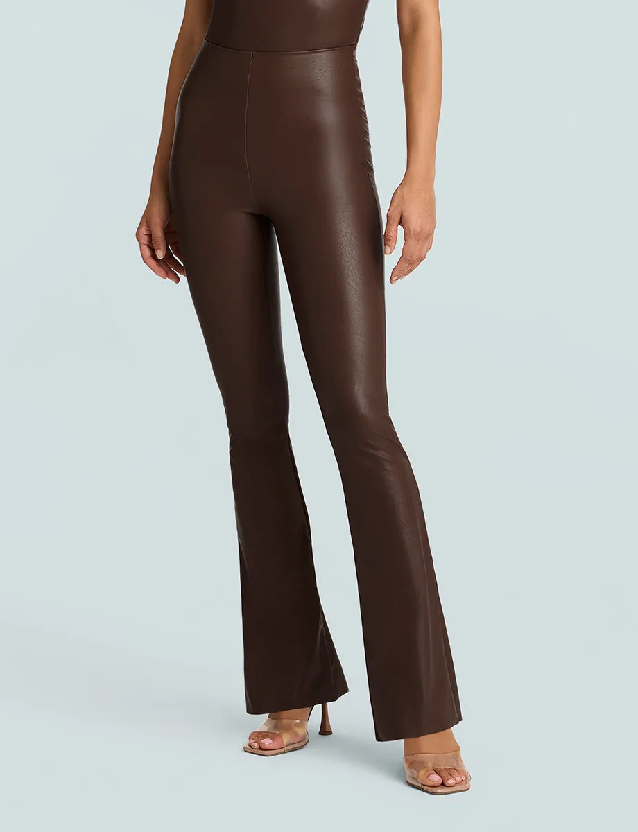 Faux Leather Flared Legging