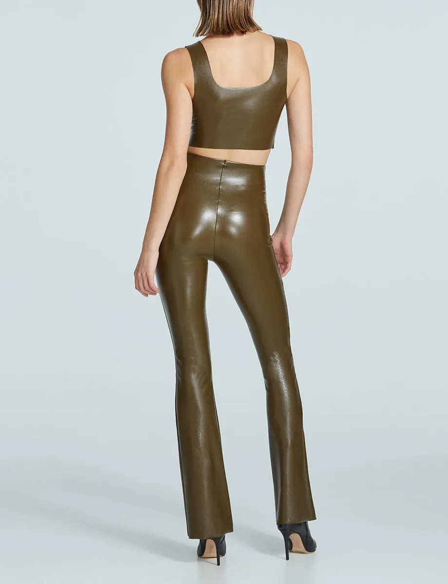 Faux Leather Flared Legging