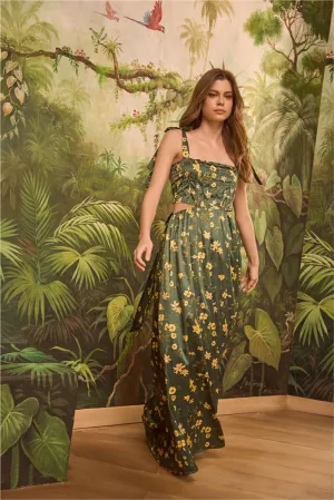 FLORECER DE ORO TIE MAXI DRESS