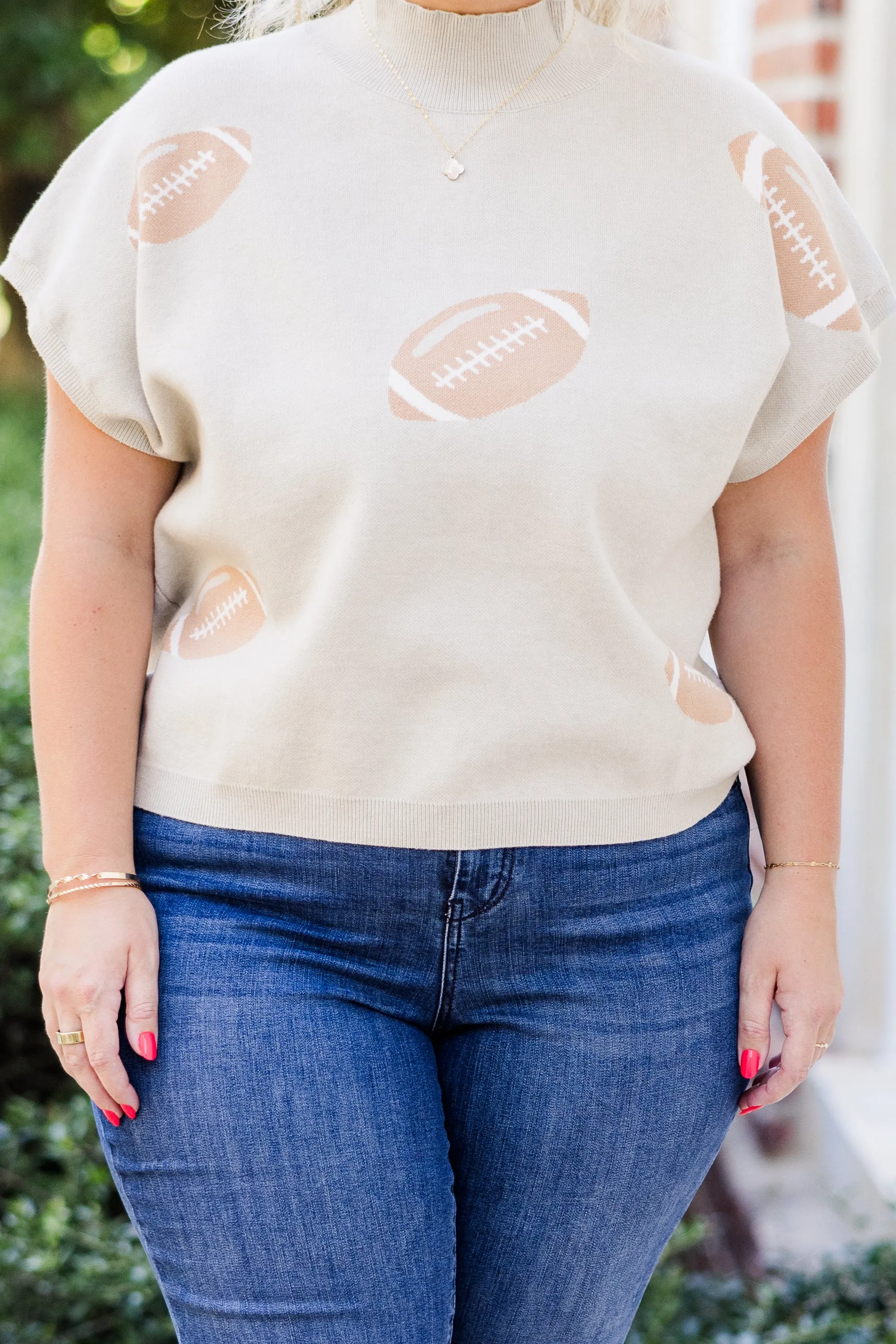 Football Mama Sweater, Oatmeal