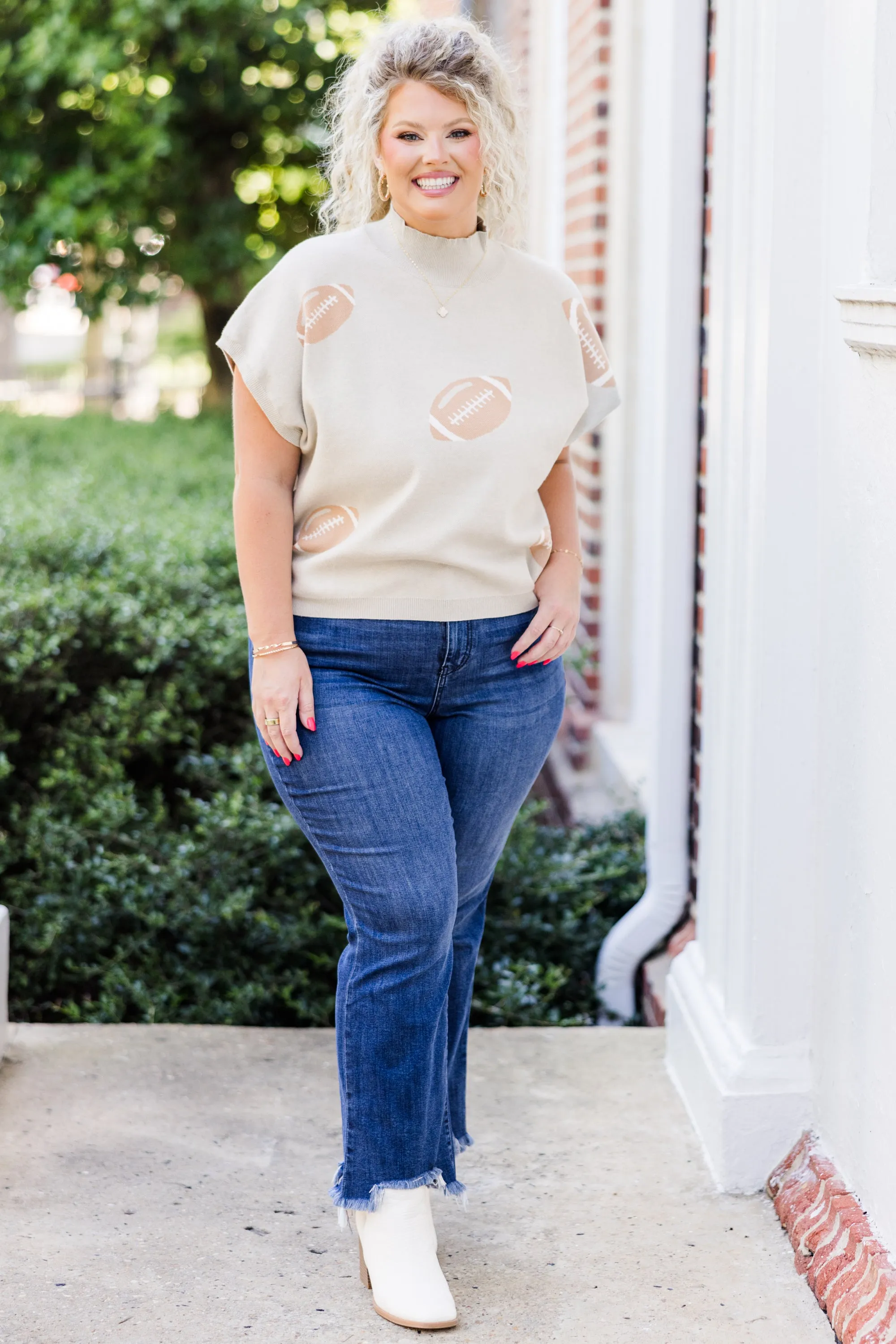 Football Mama Sweater, Oatmeal