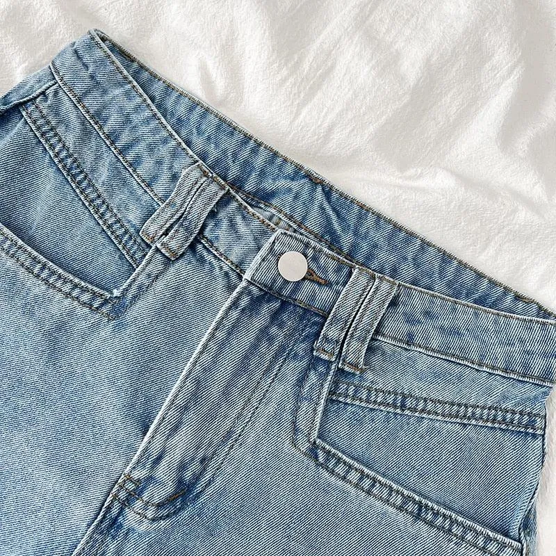 FRAYED HEM HIGH WASIT SHORTS