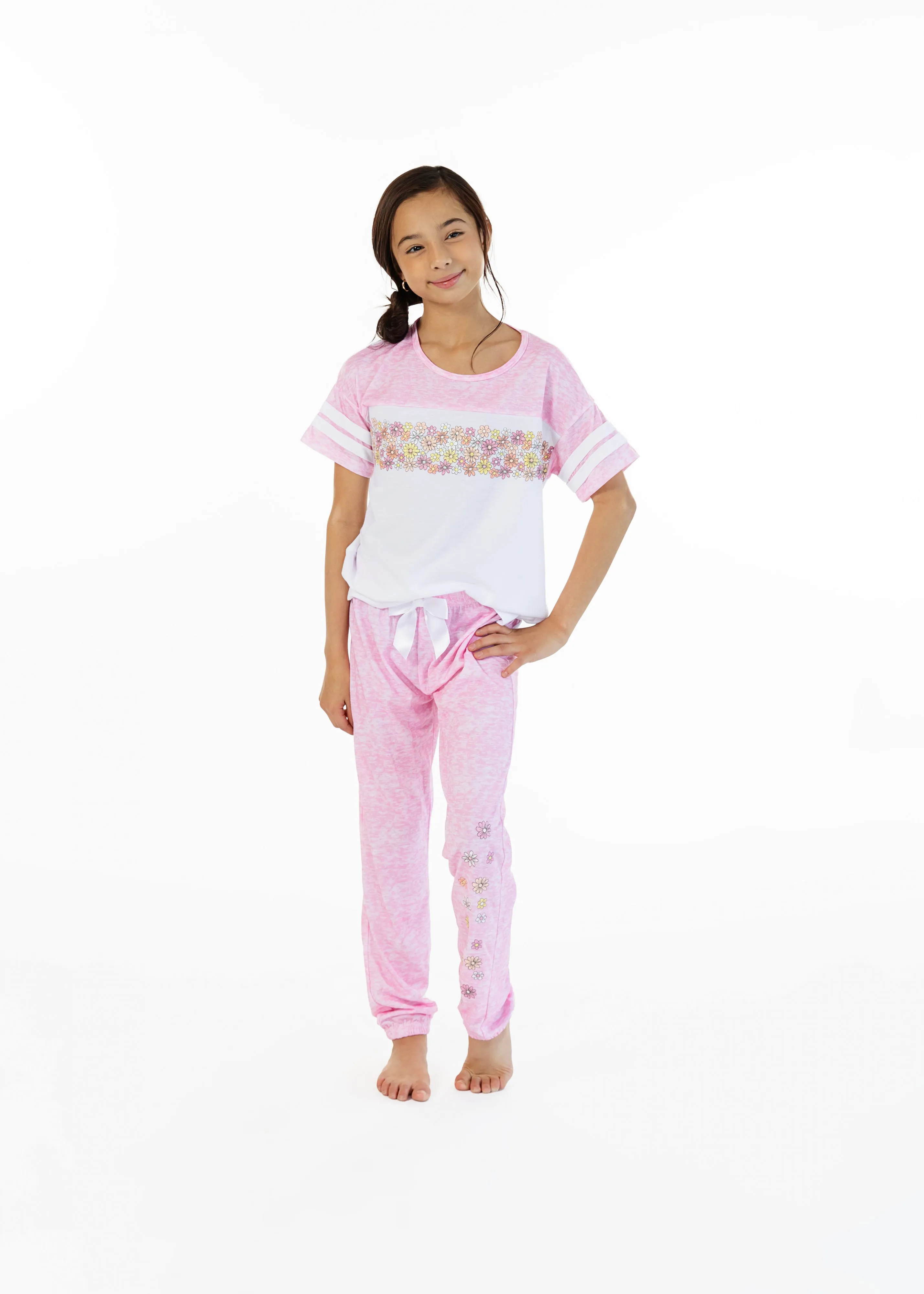 Girls Candy Florals 2-Piece Pajama Pants Sleep Set