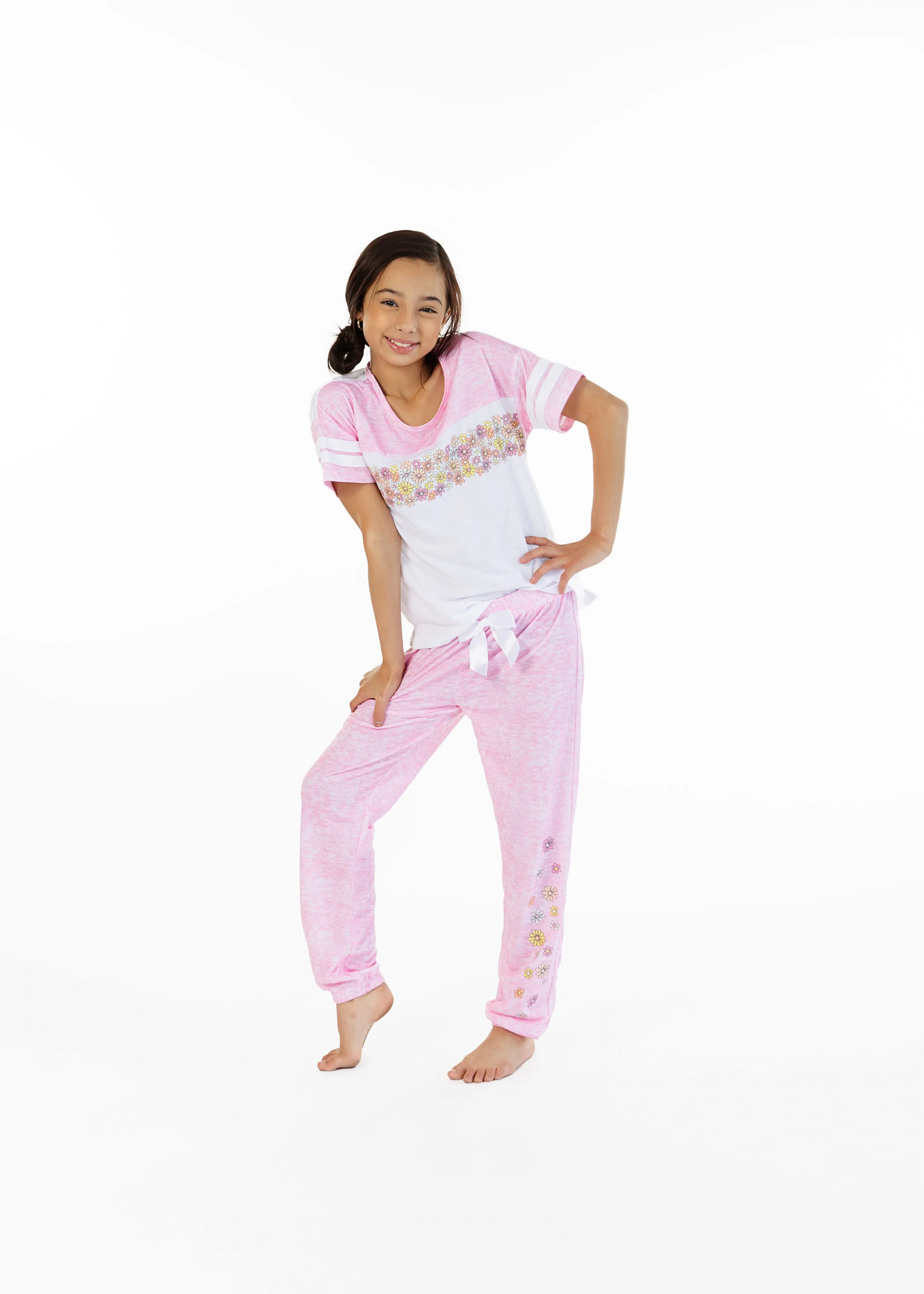 Girls Candy Florals 2-Piece Pajama Pants Sleep Set