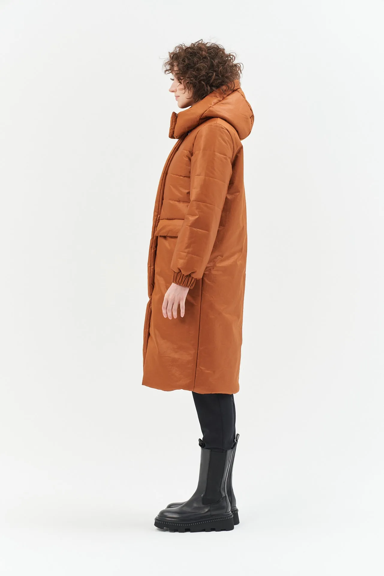 HAZEL MIDI COAT PADDED WITH CAMEL WOOL AND MEIDA