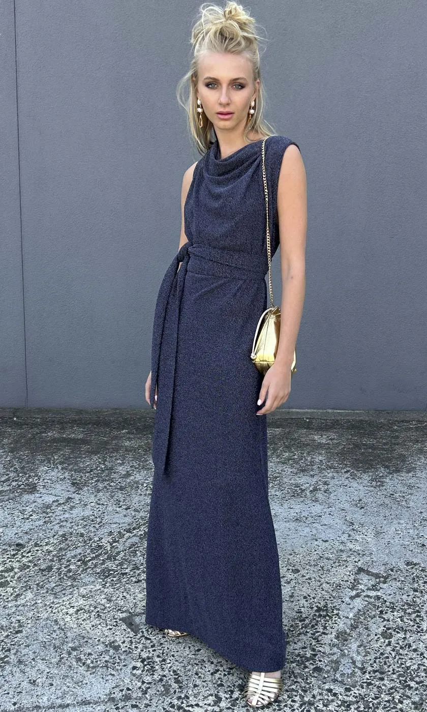 HOSS Cowl Maxi Dress - Midnight Blue