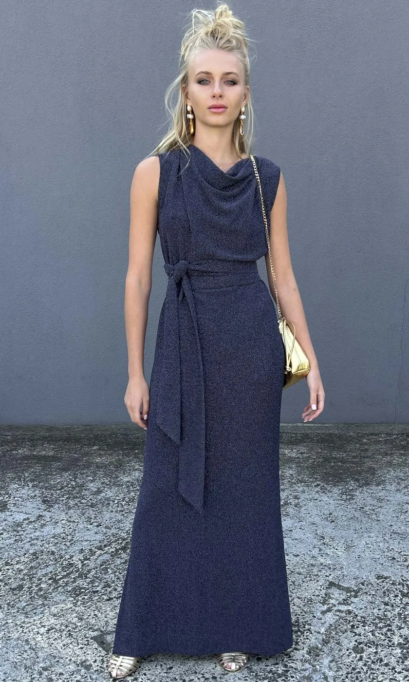 HOSS Cowl Maxi Dress - Midnight Blue