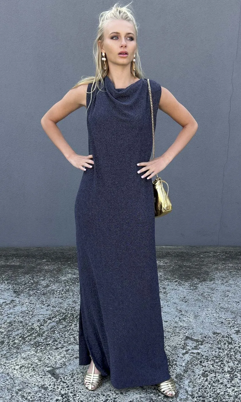 HOSS Cowl Maxi Dress - Midnight Blue