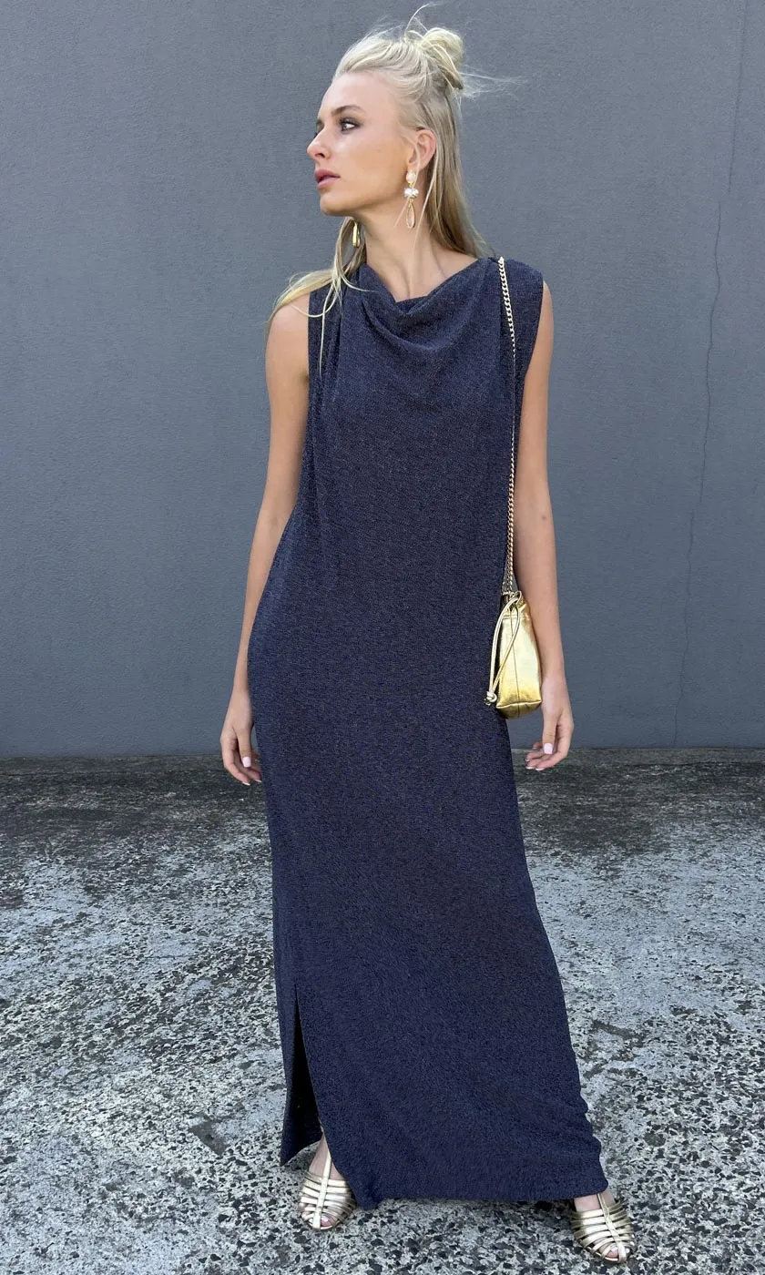 HOSS Cowl Maxi Dress - Midnight Blue