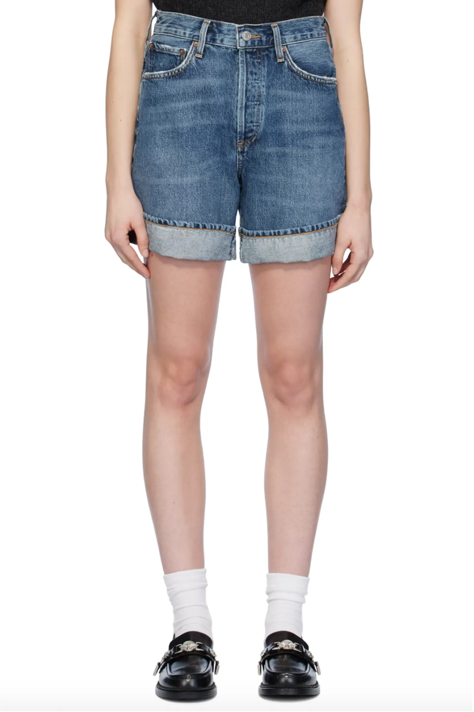 Indigo Dame Denim Shorts