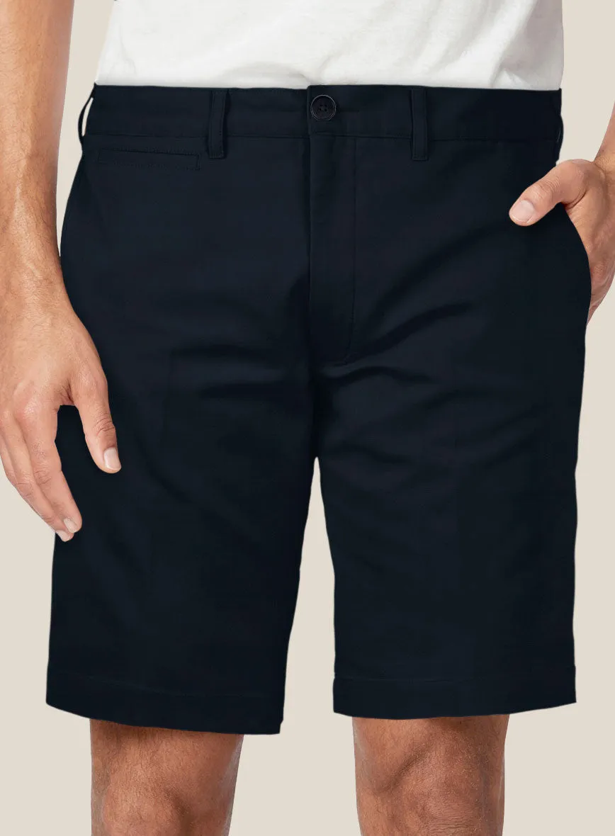 Italian Midnight Blue Cotton Stretch Shorts