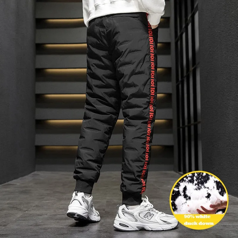 Letters Border Style Down Jogger Parka Pants