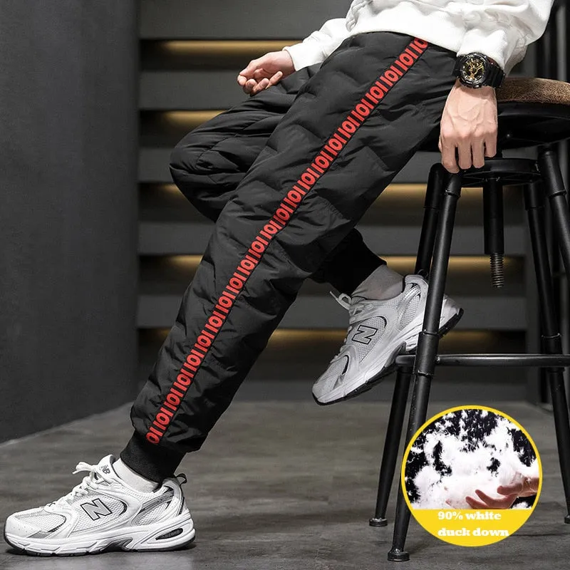 Letters Border Style Down Jogger Parka Pants