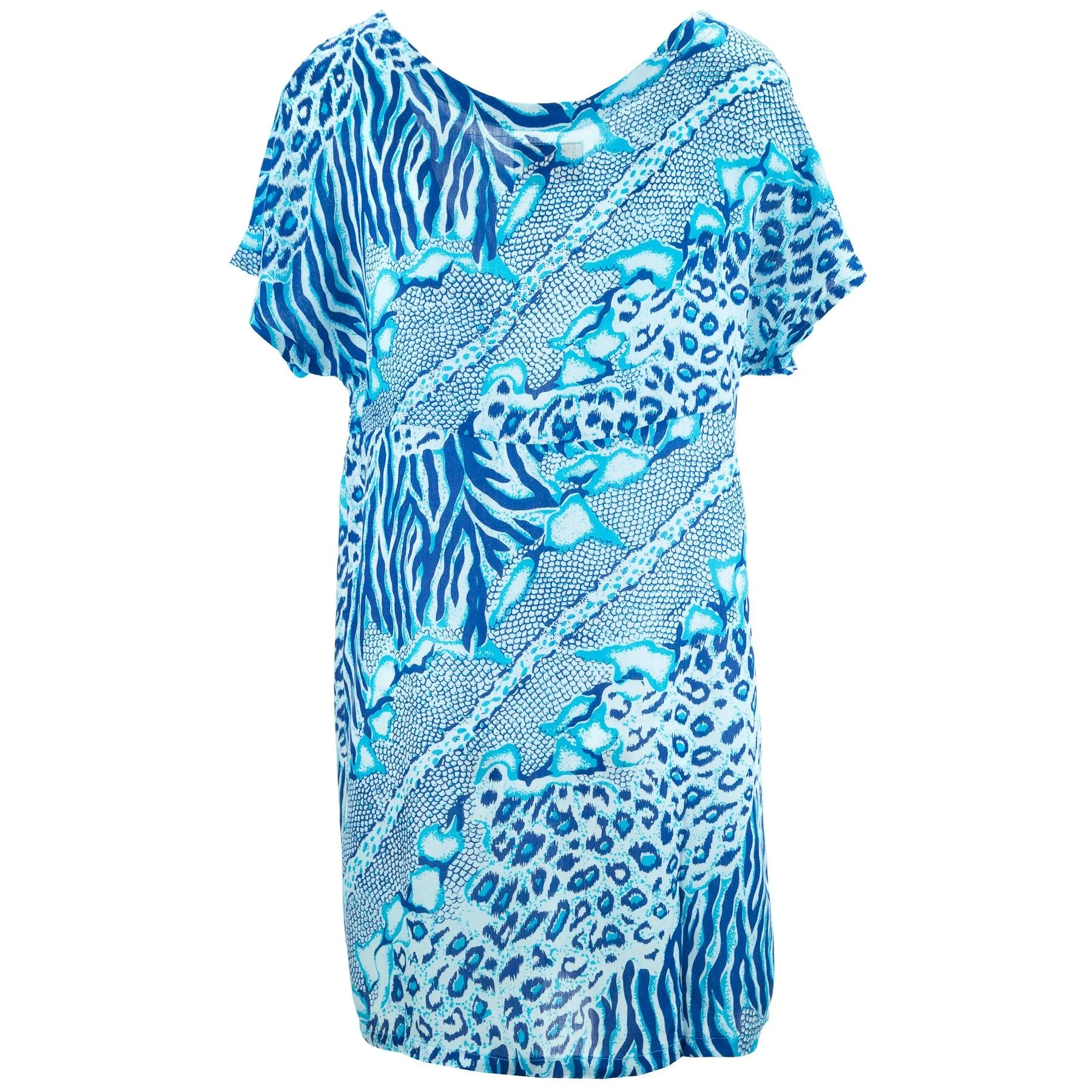 Lolo Short Shift Dress - Jungle Menagerie Azure