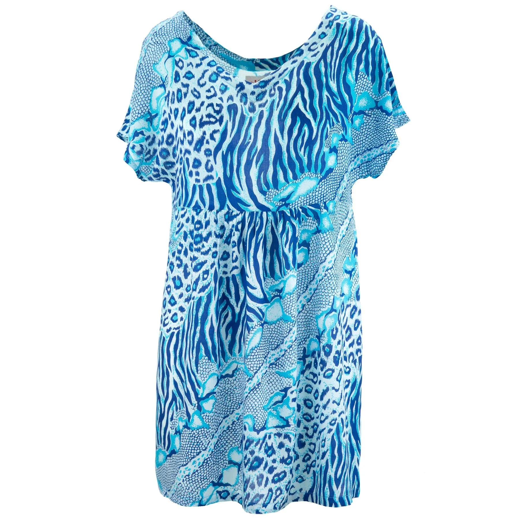 Lolo Short Shift Dress - Jungle Menagerie Azure