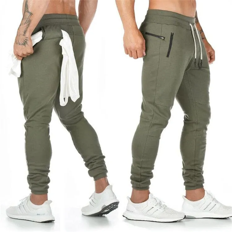 Men Multi-Pocket Drawstring Waist Jogger Sports Pants with Towel Loop