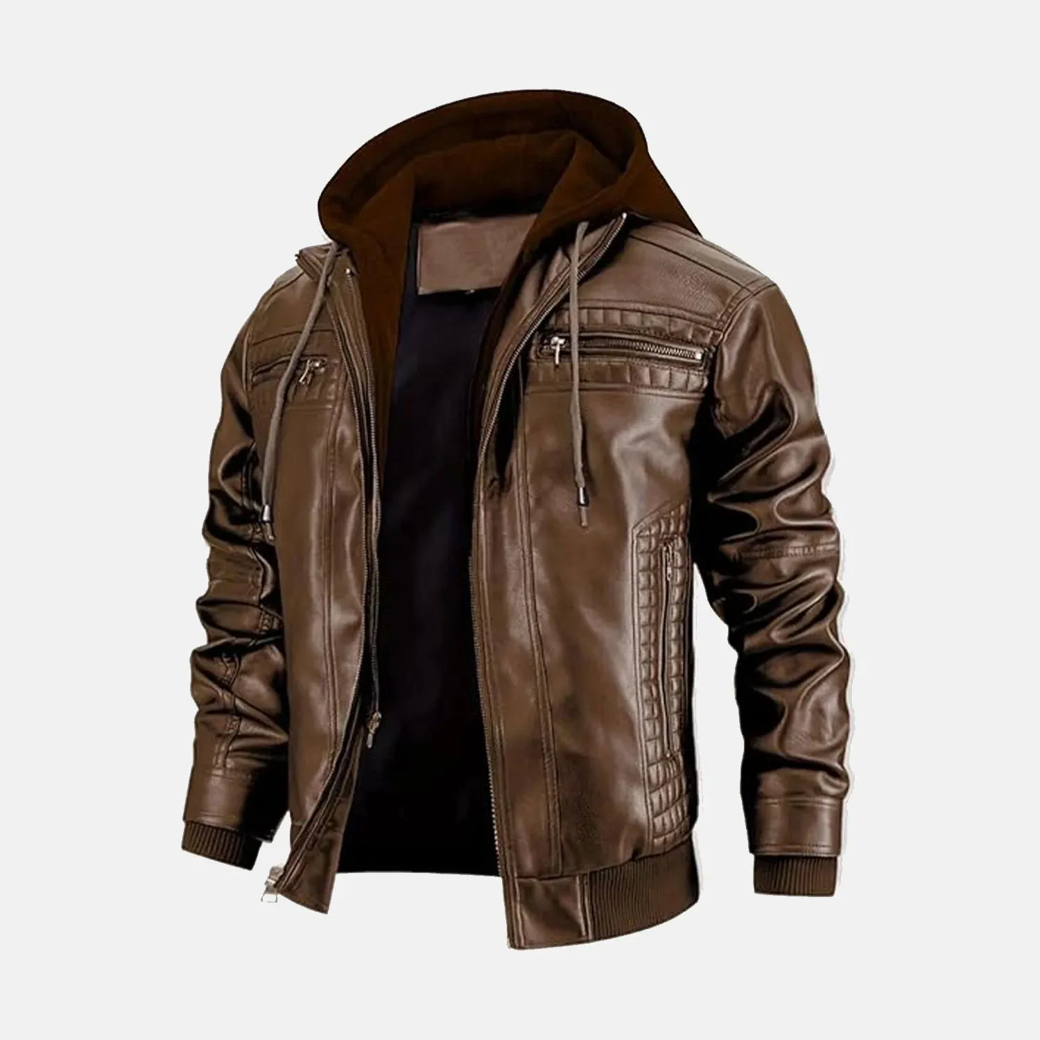 Metro Hooded Vintage Leather Jacket