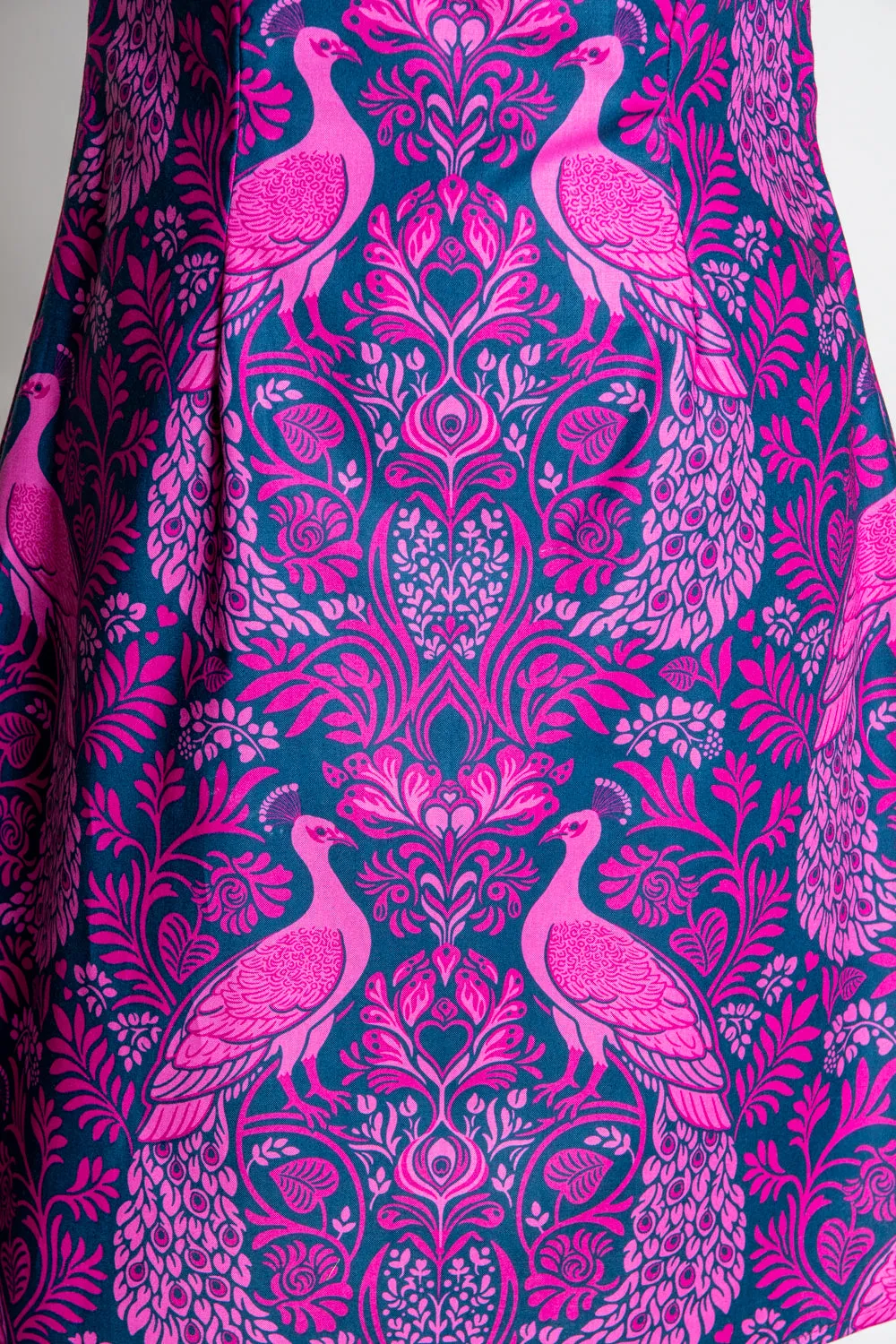 Nancy Shift Dress - Peacock Damask, Pink