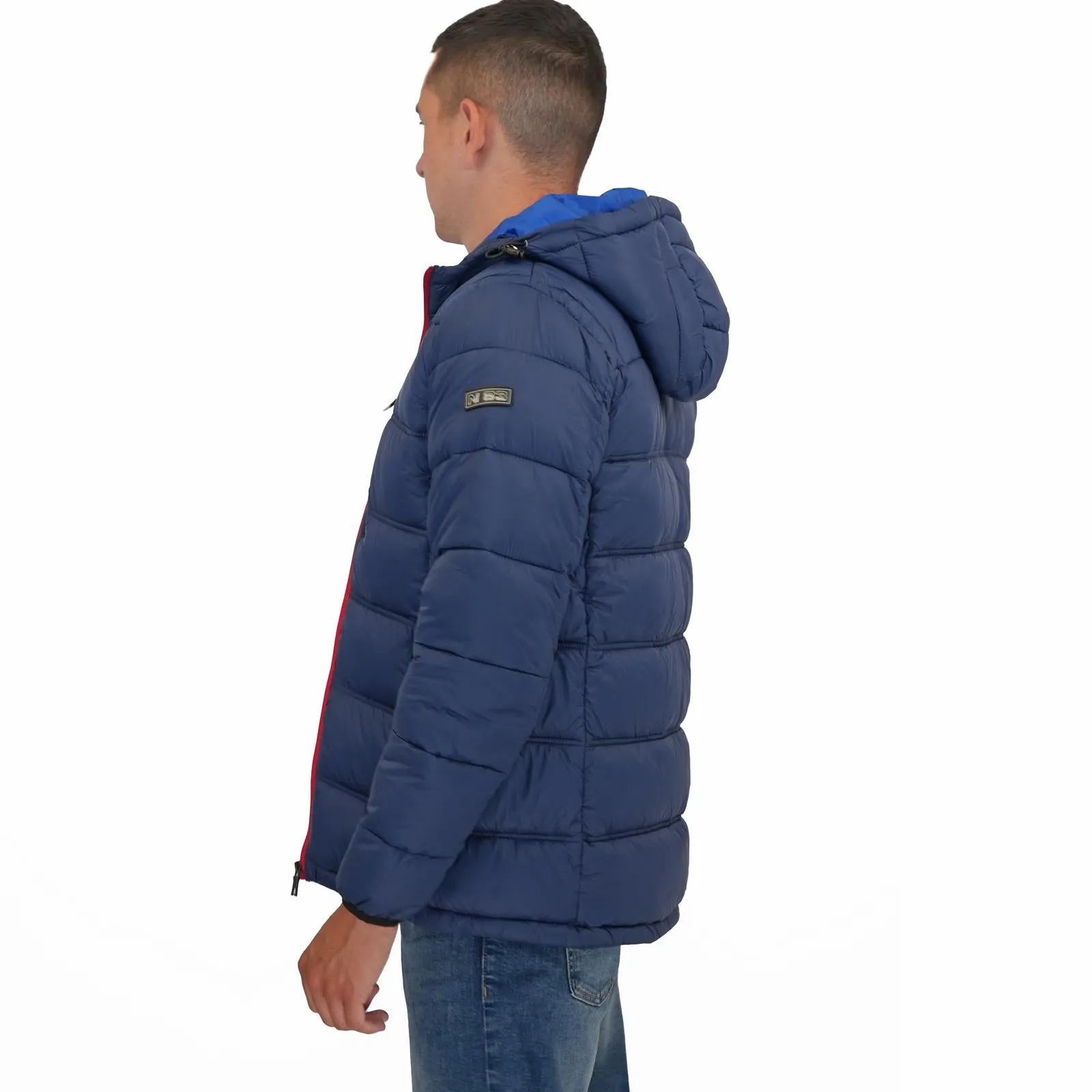 Nautica Mens Performance N83 Hooded Puffer Jacket Navy