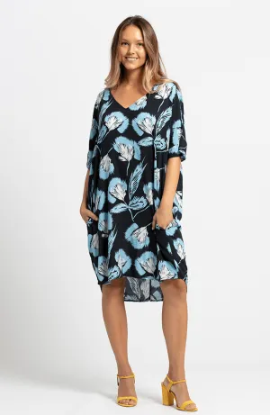 Navy Floral - Nadeen Dress