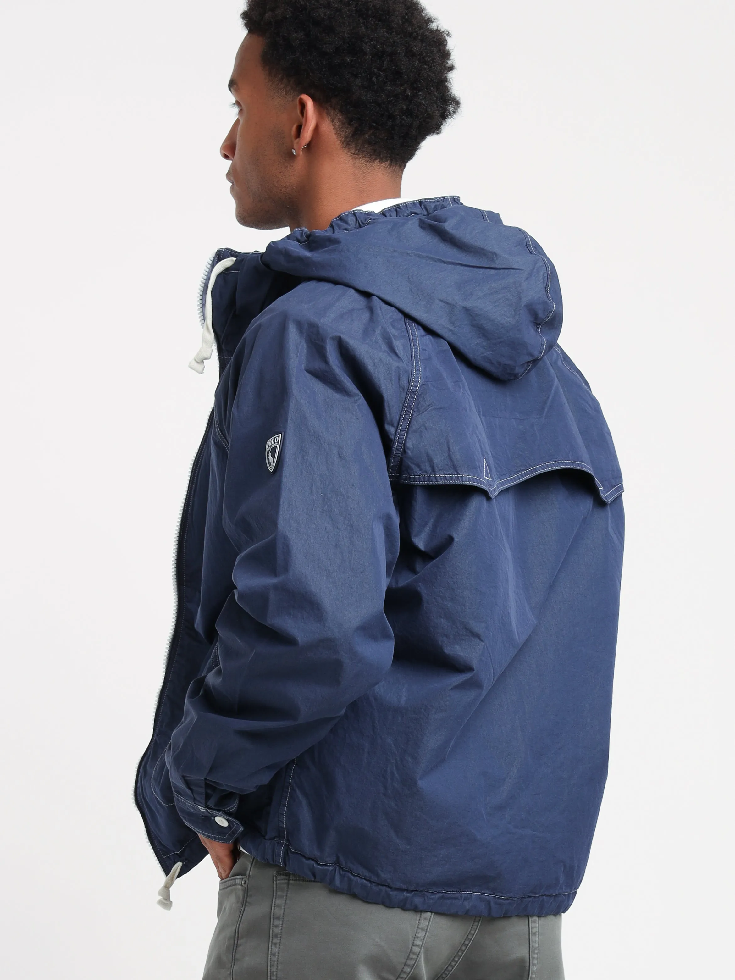 Newport Navy Garment-Dyed Twill Hooded Jacket