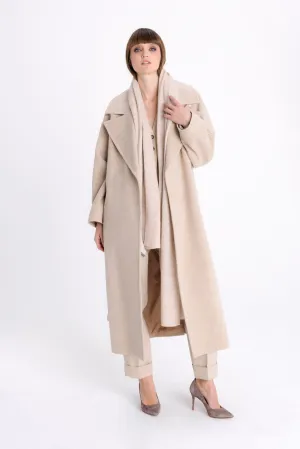 OVERSIZED BEIGE COAT WITH CASHMERE