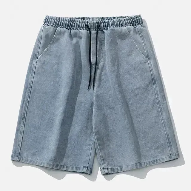 Retro-Inspired Men's Denim Shorts for Street Style