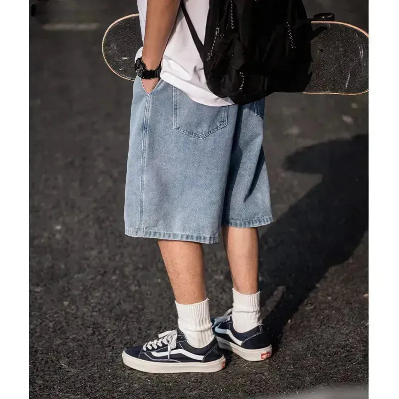 Retro-Inspired Men's Denim Shorts for Street Style