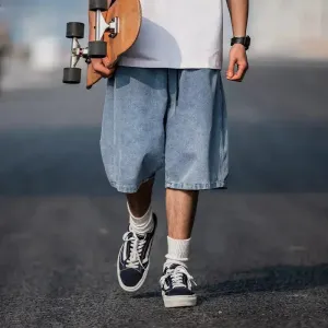 Retro-Inspired Men's Denim Shorts for Street Style