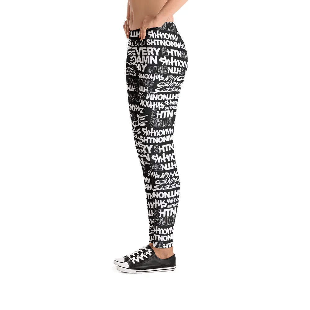 SHTNONM - LEGGINGS (BLACK/NEON PURPLE)