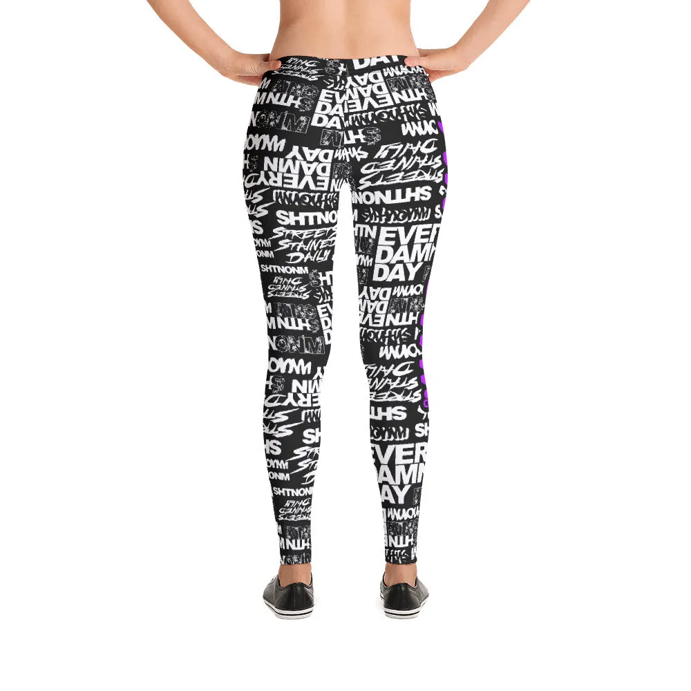 SHTNONM - LEGGINGS (BLACK/NEON PURPLE)