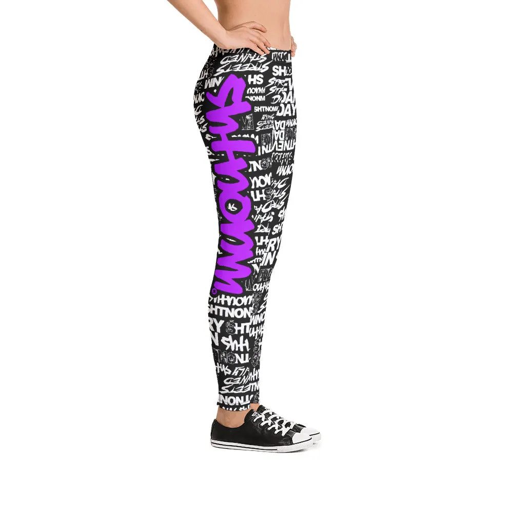 SHTNONM - LEGGINGS (BLACK/NEON PURPLE)