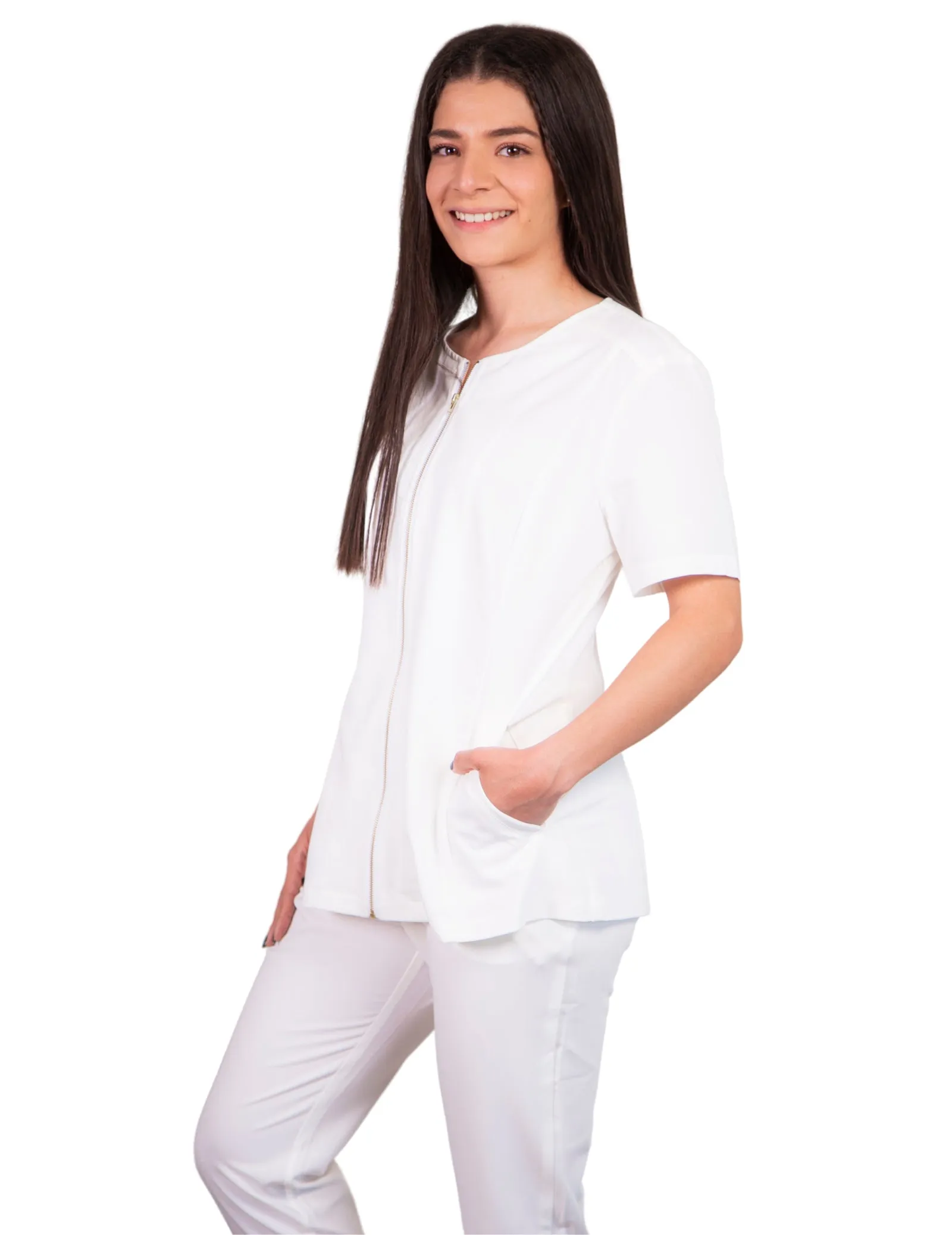 simply-scrubs Women's Biker Set - White