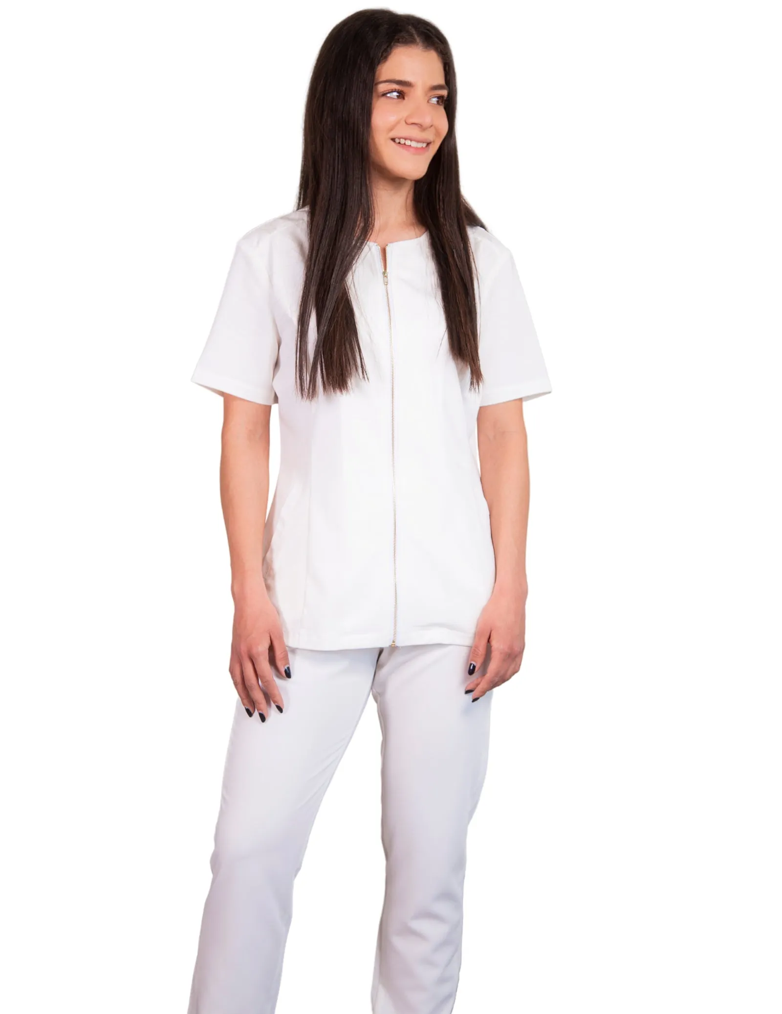 simply-scrubs Women's Biker Set - White