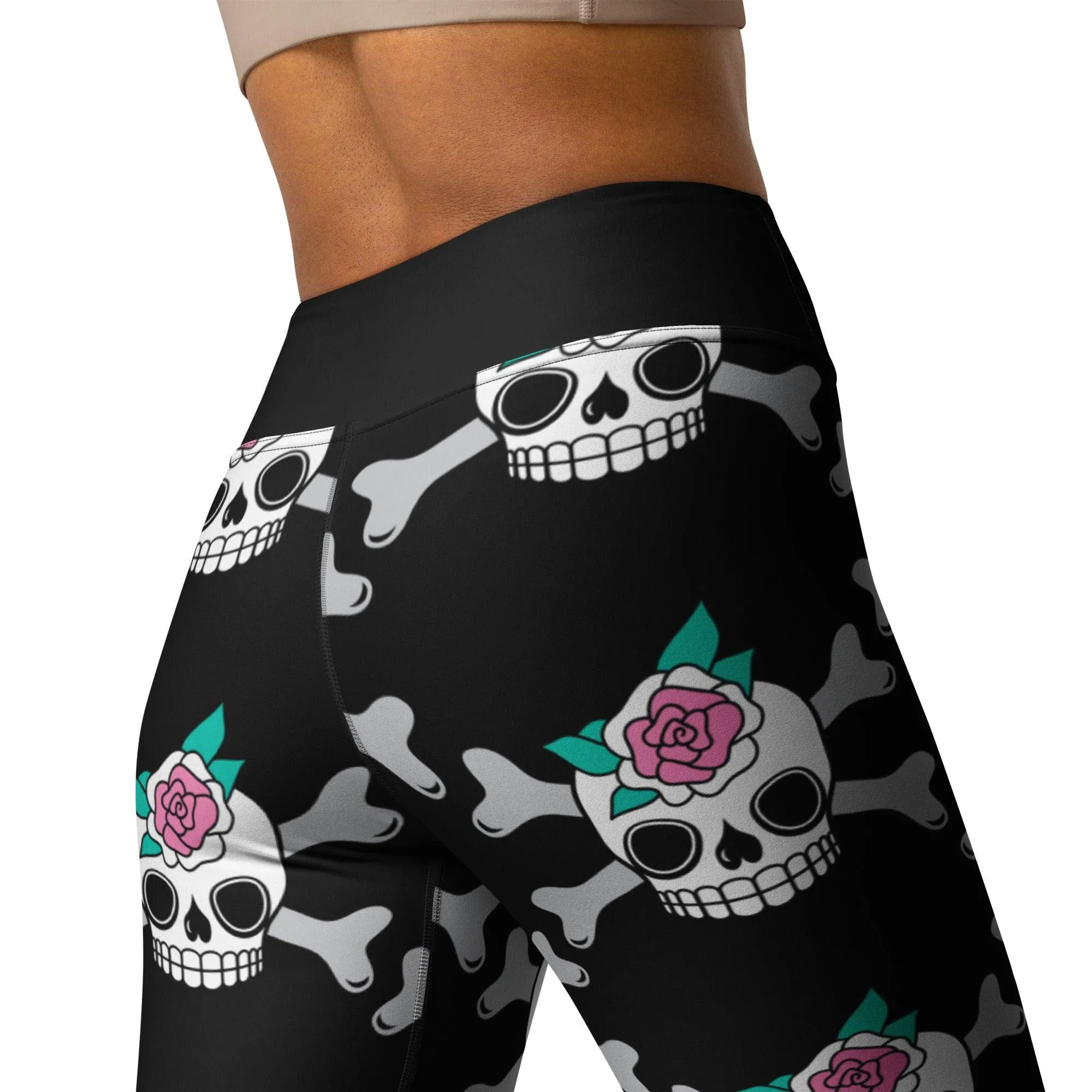 SKULLROSE black -2- Yoga Leggings