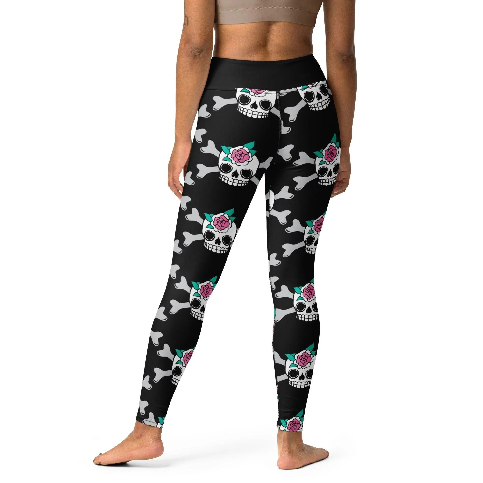 SKULLROSE black -2- Yoga Leggings