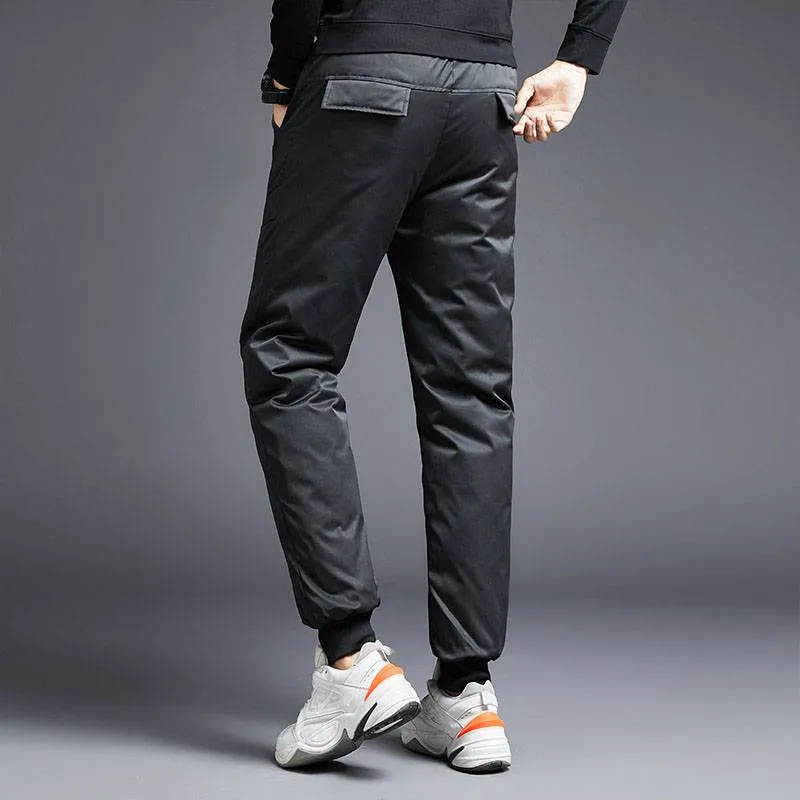 Solid Pocket Style Down Jogger Pants